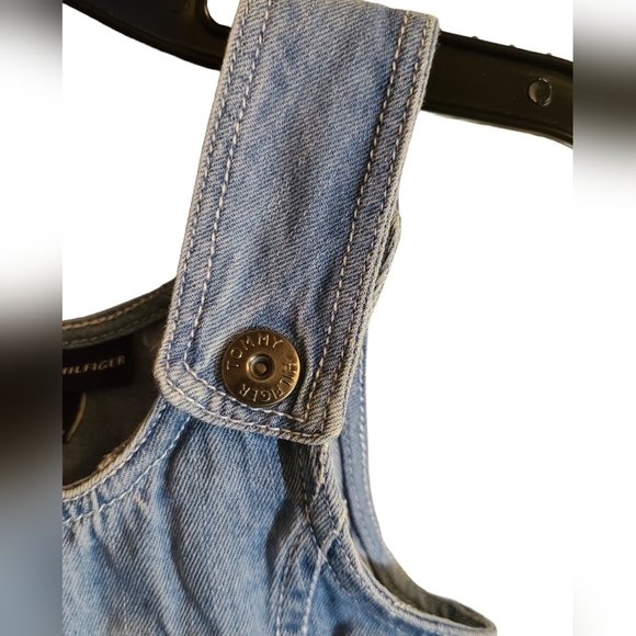 Tommy Hilfiger size 6-9M denim chambray overall jumper dress - Picture 3 of 11